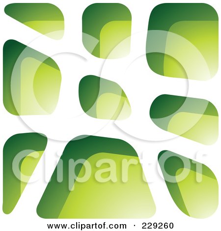 Royalty-Free (RF) Clipart Illustration of a Green Stone Like Paper Cut Out Logo Icon - 6 by cidepix