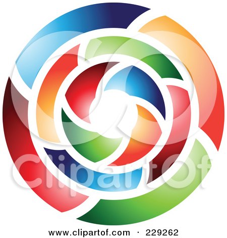 Royalty-Free (RF) Clipart Illustration of a Vibrant Colorful Abstract Logo Icon - 5 by cidepix
