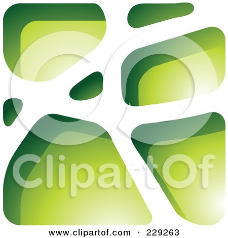 Royalty-Free (RF) Clipart Illustration of a Green Stone Like Paper Cut Out Logo Icon - 1 by cidepix