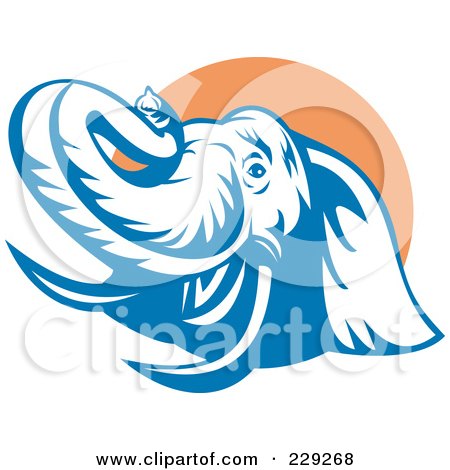 Royalty-Free (RF) Clipart Illustration of a Retro Elephant Logo - 2 by patrimonio