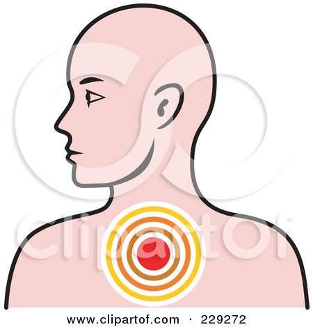 Royalty-Free (RF) Clipart Illustration of a Man Profile With A Target On The Chest by patrimonio