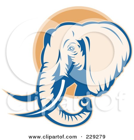 Royalty-Free (RF) Clipart Illustration of a Retro Elephant Logo - 3 by patrimonio
