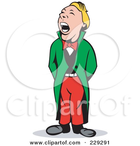 Royalty-Free (RF) Clipart Illustration of a Male Opera Singer Singing by patrimonio