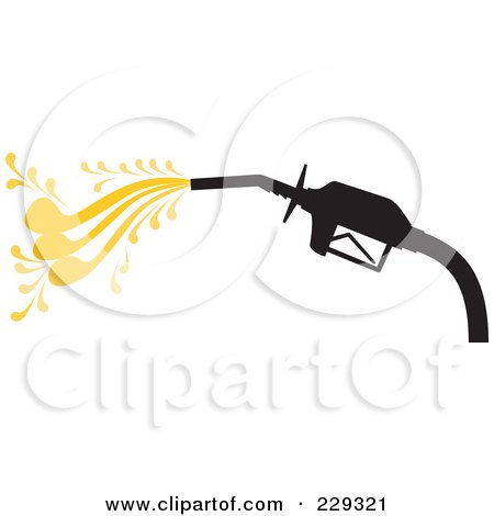 Royalty-Free (RF) Clipart Illustration of a Black Gas Nozzle by patrimonio