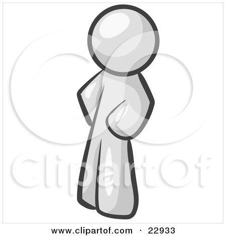 Clipart Illustration of a White Man Standing With His Hands on His Hips by Leo Blanchette