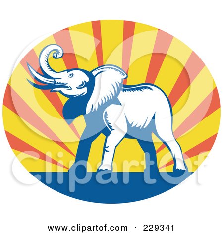 Royalty-Free (RF) Clipart Illustration of a Retro Elephant Logo - 4 by patrimonio