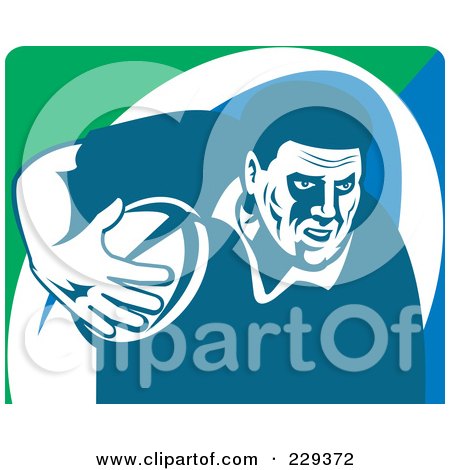 Royalty-Free (RF) Clipart Illustration of a Rugby Player - 2 by patrimonio