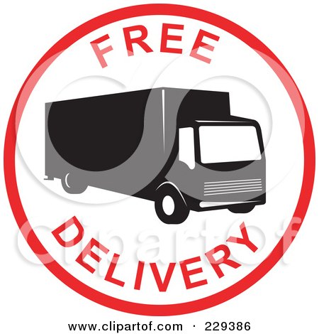 Royalty-Free (RF) Clipart Illustration of a Free Delivery Logo - 1 by patrimonio
