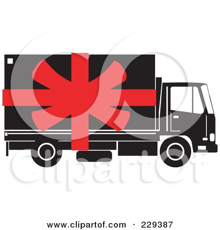 Royalty-Free (RF) Clipart Illustration of a Delivery Truck Logo - 2 by patrimonio