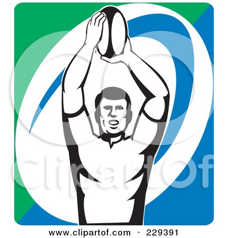 Royalty-Free (RF) Clipart Illustration of a Rugby Player - 4 by patrimonio