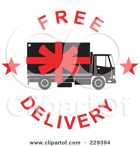 Royalty-Free (RF) Clipart Illustration of a Free Delivery Logo - 2 by patrimonio