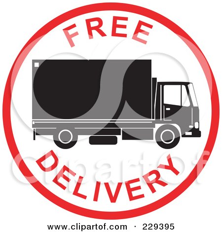 Royalty-Free (RF) Clipart Illustration of a Free Delivery Logo - 3 by patrimonio