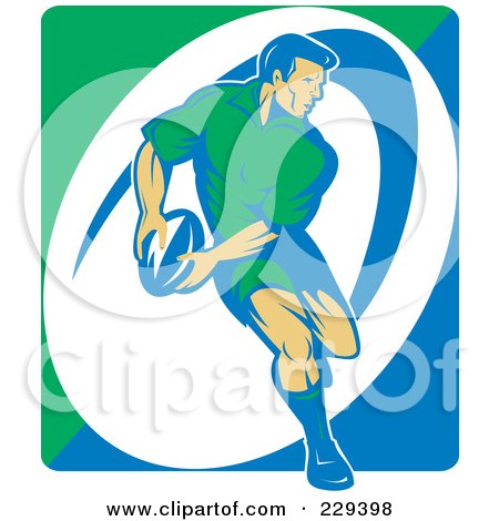 Royalty-Free (RF) Clipart Illustration of a Rugby Player - 1 by patrimonio