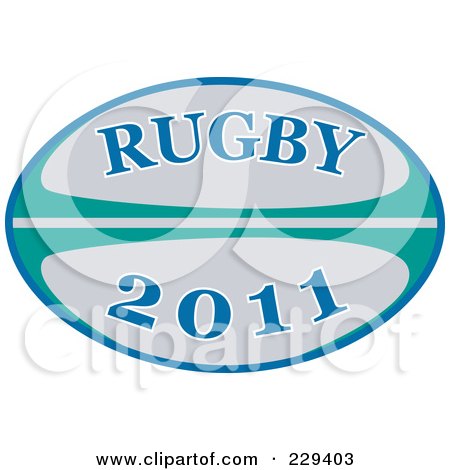 Royalty-Free (RF) Clipart Illustration of a Rugby 2011 Icon - 1 by patrimonio