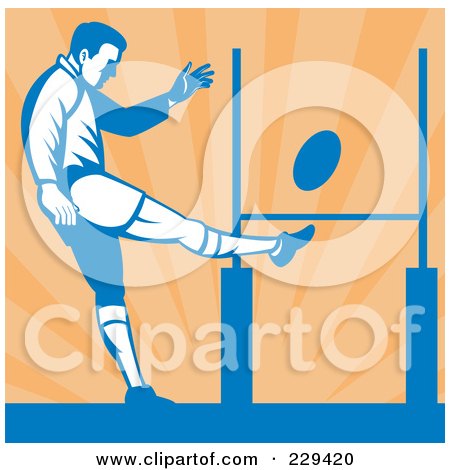 Royalty-Free (RF) Clipart Illustration of a Rugby Player - 3 by patrimonio
