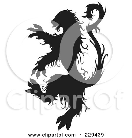 Royalty-Free (RF) Clipart Illustration of a Black And White Beast by BestVector