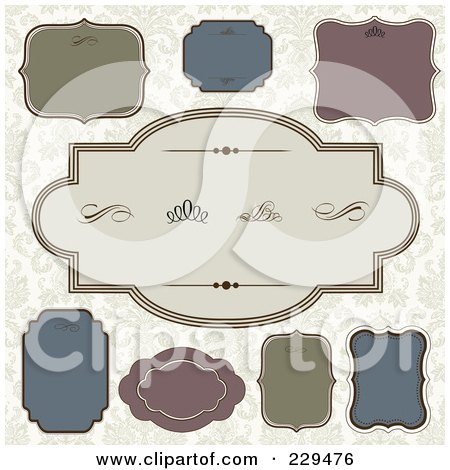 Royalty-Free (RF) Clipart Illustration of a Digital Collage Of Ornate Frames With Copyspace - 7 by BestVector