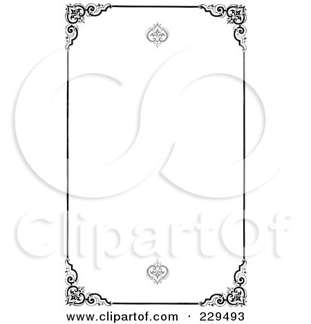 Royalty-Free (RF) Clipart Illustration of a Vintage Black And White Frame Border by BestVector