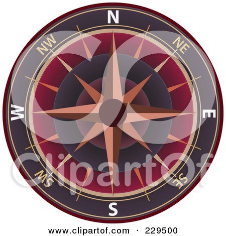 Royalty-Free (RF) Clipart Illustration of an Ornate Compass - 4 by Qiun
