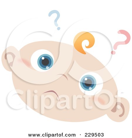 Royalty-Free (RF) Clipart Illustration of a Confused Baby Face by Qiun