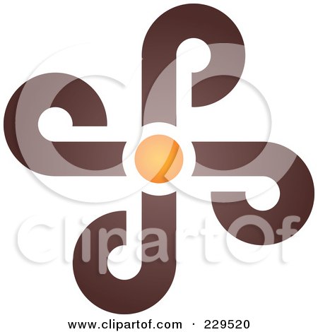 Royalty-Free (RF) Clipart Illustration of an Abstract Brown And Orange Logo Icon - 4 by Qiun