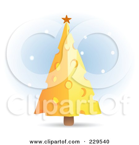 Royalty-Free (RF) Clipart Illustration of a Cheese Christmas Tree by Qiun