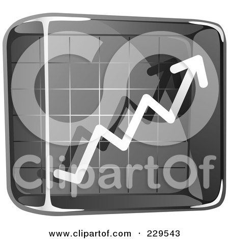Royalty-Free (RF) Clipart Illustration of a Black Glass Profit Icon by Qiun