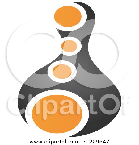 Royalty-Free (RF) Clipart Illustration of an Abstract Black And Orange Logo Icon - 1 by Qiun