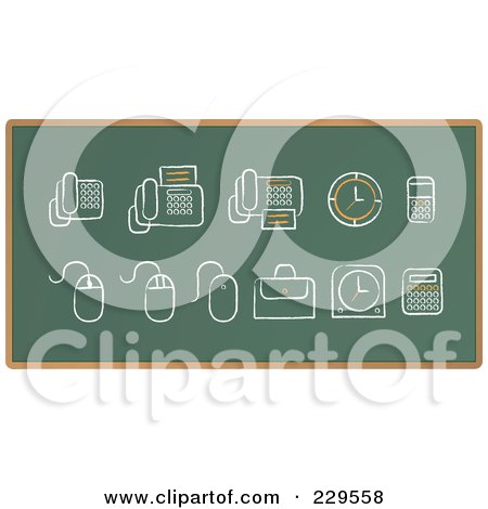 Royalty-Free (RF) Clipart Illustration of a Digital Collage Of Chalkboard Sketch Icons - 1 by Qiun