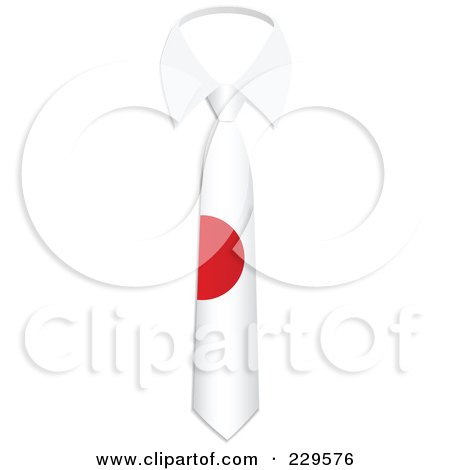 Royalty-Free (RF) Clipart Illustration of a Japan Flag Business Tie And White Collar by Qiun