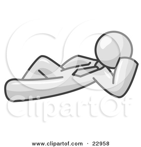 Clipart Illustration of a Relaxed White Businessman Reclining  by Leo Blanchette