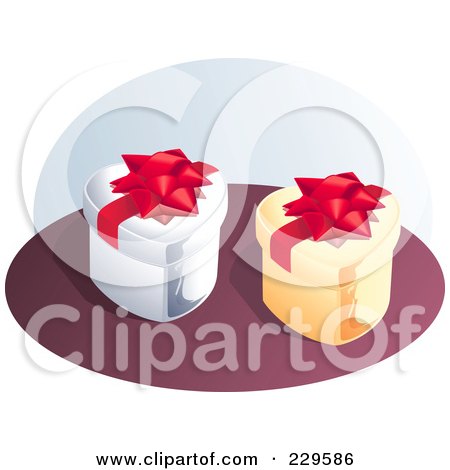 Royalty-Free (RF) Clipart Illustration of Two Heart Gift Boxes by Qiun