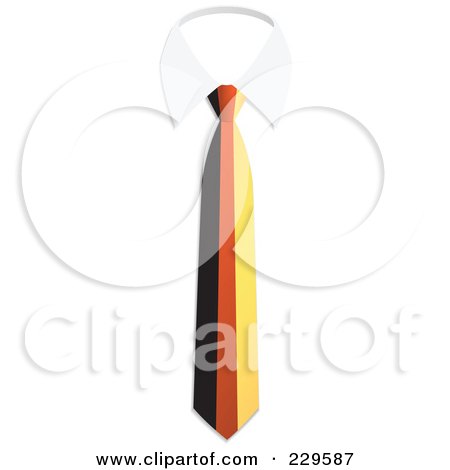 Royalty-Free (RF) Clipart Illustration of a Germany Flag Business Tie And White Collar by Qiun