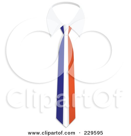 Royalty-Free (RF) Clipart Illustration of a Holland Flag Business Tie And White Collar by Qiun
