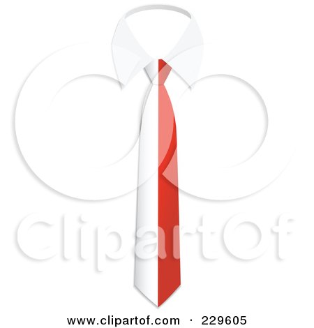 Royalty-Free (RF) Clipart Illustration of a Poland Flag Business Tie And White Collar by Qiun
