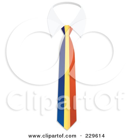 Royalty-Free (RF) Clipart Illustration of an Andorra Flag Business Tie And White Collar by Qiun