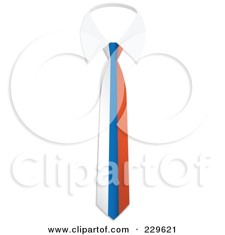 Royalty-Free (RF) Clipart Illustration of a Russia Flag Business Tie And White Collar by Qiun