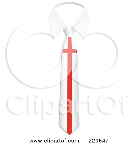 Royalty-Free (RF) Clipart Illustration of an England Flag Business Tie And White Collar by Qiun