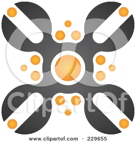 Royalty-Free (RF) Clipart Illustration of an Abstract Black And Orange Logo Icon - 7 by Qiun