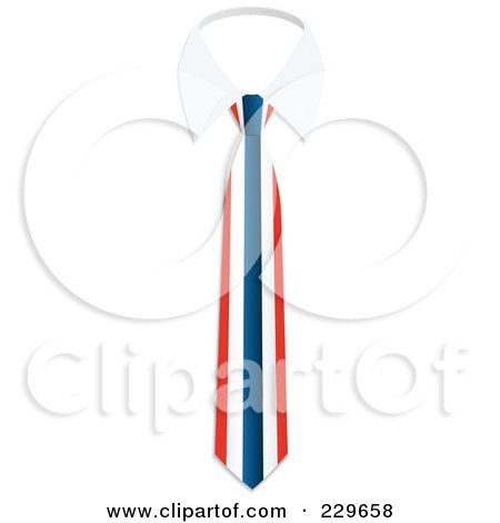 Royalty-Free (RF) Clipart Illustration of a Thailand Flag Business Tie And White Collar by Qiun