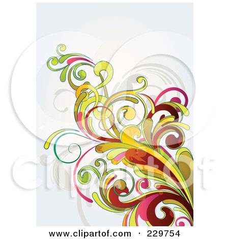 Royalty-Free (RF) Clipart Illustration of a Flourish Background On Off White - 8 by OnFocusMedia