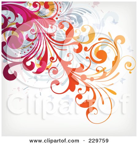 Royalty-Free (RF) Clipart Illustration of a Flourish Background On Off White - 4 by OnFocusMedia