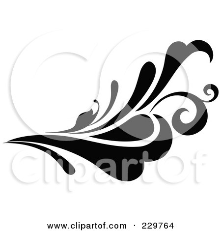 Royalty-Free (RF) Clipart Illustration of a Black And White Flourish Design - 8 by OnFocusMedia