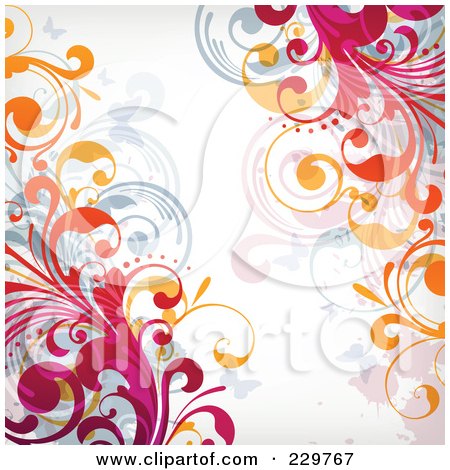 Royalty-Free (RF) Clipart Illustration of a Flourish Background On Off White - 5 by OnFocusMedia