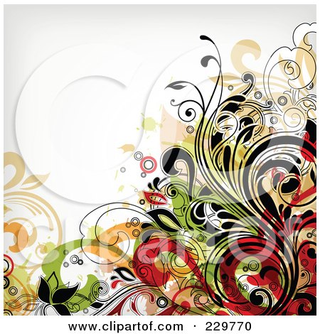 Royalty-Free (RF) Clipart Illustration of a Flourish Background On Off White - 10 by OnFocusMedia