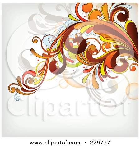 Royalty-Free (RF) Clipart Illustration of a Flourish Background On Off White - 9 by OnFocusMedia