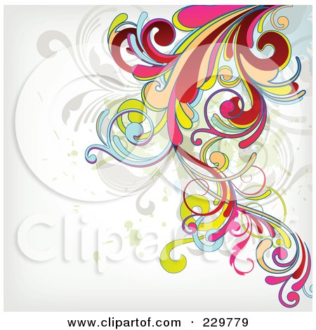 Royalty-Free (RF) Clipart Illustration of a Flourish Background On Off White - 2 by OnFocusMedia