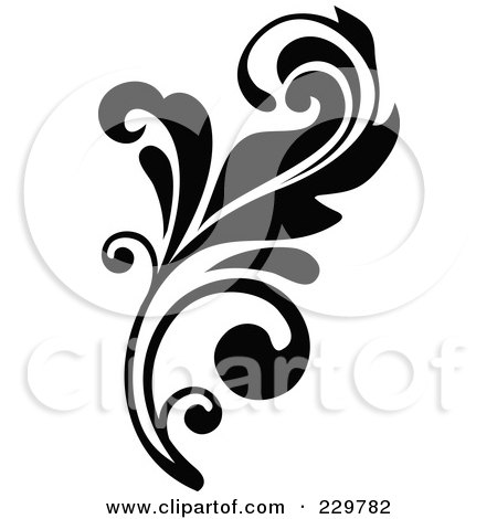 Royalty-Free (RF) Clipart Illustration of a Black And White Flourish Design - 2 by OnFocusMedia