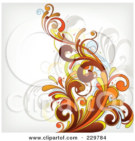 Royalty-Free (RF) Clipart Illustration of a Flourish Background On Off White - 3 by OnFocusMedia