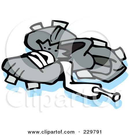 Royalty-Free (RF) Clipart Illustration of a Pair Of Baseball Cleats by Johnny Sajem